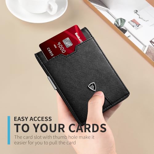 Image of RUNBOX Mens Slim Wallet with Money Clip RFID Blocking Bifold Credit Card Holder for Men with Gift Box