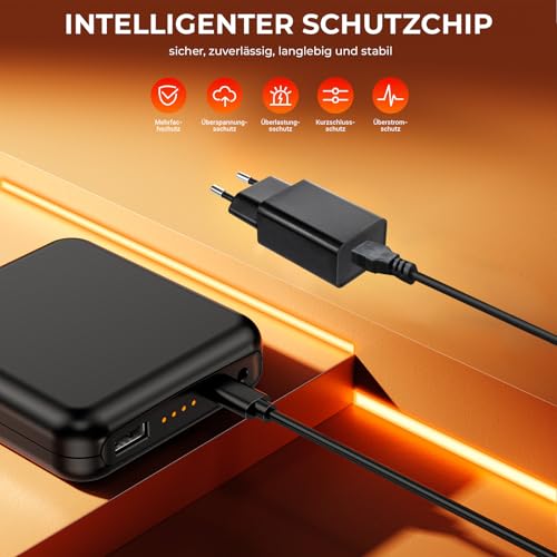 Beheizte Weste Akku Ladegerät Kompatibel mit ORORO Burngogo SOLJIKYE Rasfalo Vapesoon Heizjacken, Kapuzenpullis, Handwärmer, Sitz, Socken, Schal, Handschuhe 5V 2A Ersatz USB Strom Netzteil Kabel