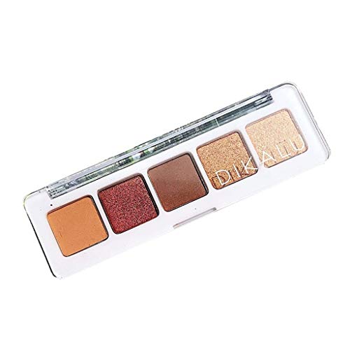 shamrock58 DIKALU Portable 5 Colors Eye Shadow Highlight Face Eyeshadow Highlighter Powder Makeup (Multicolor)