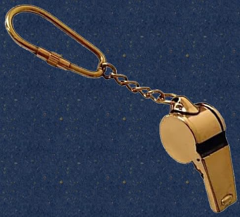 Image of Brass Key Chain- Collectible Marine Nautical Key Rings from Parijat Handicraft, Whistle, Standard