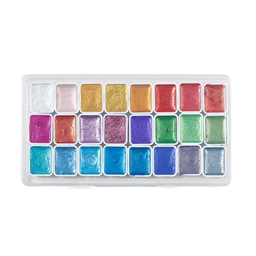 Fmzrbnih Juego de acuarelas con purpurina, juego profesional de acuarela, juego de acuarelas de viaje, juego de acuarelas para artistas, brillo duradero Fmzrbnih Juego de acuarelas con purpurina, juego profesional de acuarela, juego de acuarelas de viaje, juego de acuarelas para artistas, brillo duradero