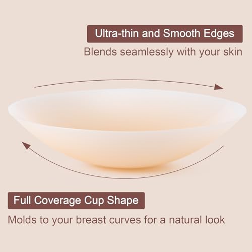 Ultra-thin Nipple Covers for Women - 2 Pairs, Sticky Adhesive Silicone Nipple Pasty, Reusable Pasties Nipple Covers3
