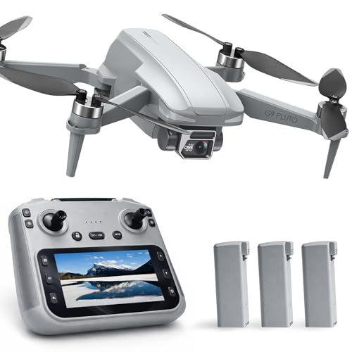 GPS Drone with EIS 4K Camera, RC Drones with 4.5 inch HD Screen on Controller, Auto Return, 3...