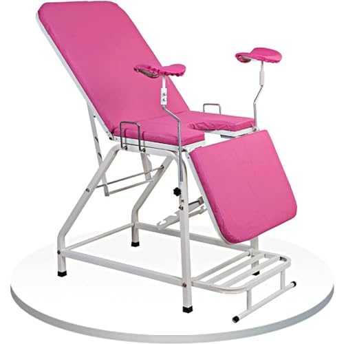 WXQZHF Camilla de exploración ginecológica, Camilla ginecológica Plegable, Silla de exploración ginecológica médica ambulatoria, para clínica (Rosa)