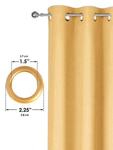 Image of Story@Home Room Darkening Blackout Eyelet Faux Silk Plain Window Curtain A Set of 4 Pieces, 5 Feet Long, Cream
