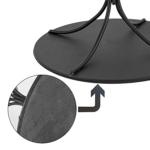 Bjewego Black Hat Display Stand - Set Of 2 Stylish Women Closet Hat Rack - Sturdy Metal Hat And Wig Holder - Stable Base, Matte Black Finish - Modern Free Standing Table Fedora Or Baseball Cap Form #TOP6