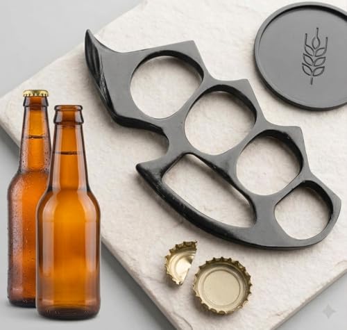 Image of Stainless Steel Bottle Opener - Compact Beer Opener, Cool Gadgets for Men Daily Life, Home, Bar, Kitchen & Travel Camping Tools, Rust-Resistant, Easy to Use (Black)