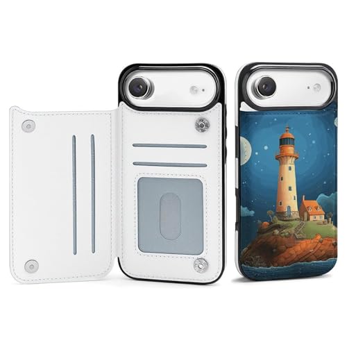 Étui portefeuille pour iPhone 17 coque fine antichoc porte-cartes dessin baleine