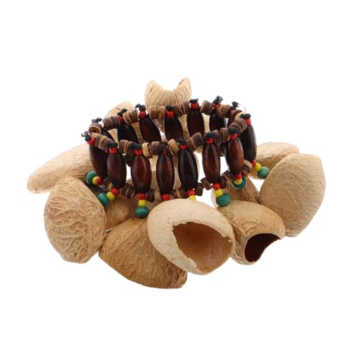 HEMOTON African Tribal Bracelet Handmade Shell Handbell Tribal Style Bangle Drum Accessories Tambourine Percussion Handbell Chain Musical Instrument