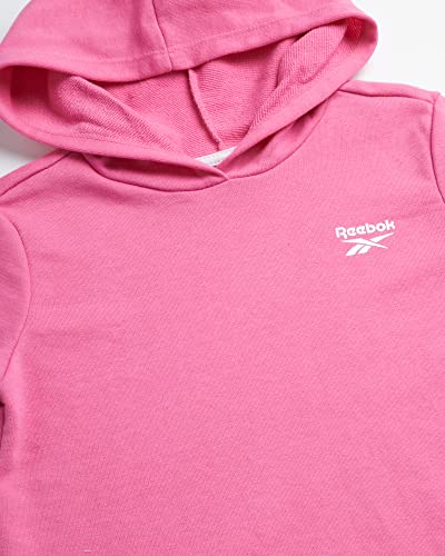 Reebok Girls' Shorts Set - 2 Piece French Terry Sweatshirt And Sweat Shorts – Sweatsuit Set For Girls (7-12), Size 8, Aurora Pink #TOP2