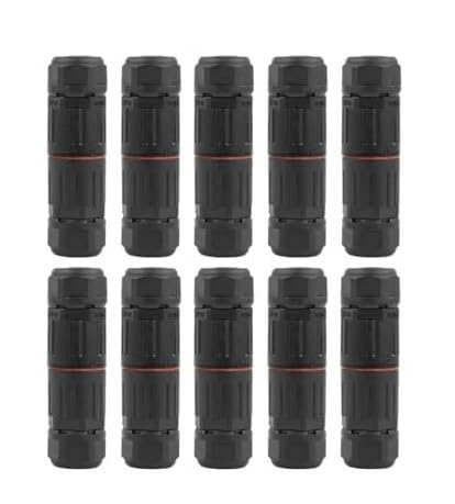 Lot de 10 connecteurs électriques étanches IP68 - Bornier à Insertion Rapide 3 Broches for extérieur, idéal for Le Jardin et l'aménagement paysager.
