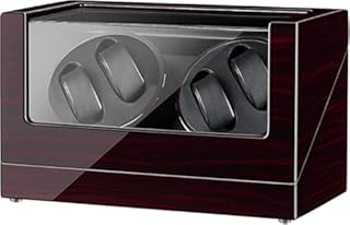 Siremig Uhrenbeweger, Automatik Uhrenbeweger für 4 Uhren, Watch Winder Holz Selbstaufzug Mechanische Uhrenbox mit Leisem Motor