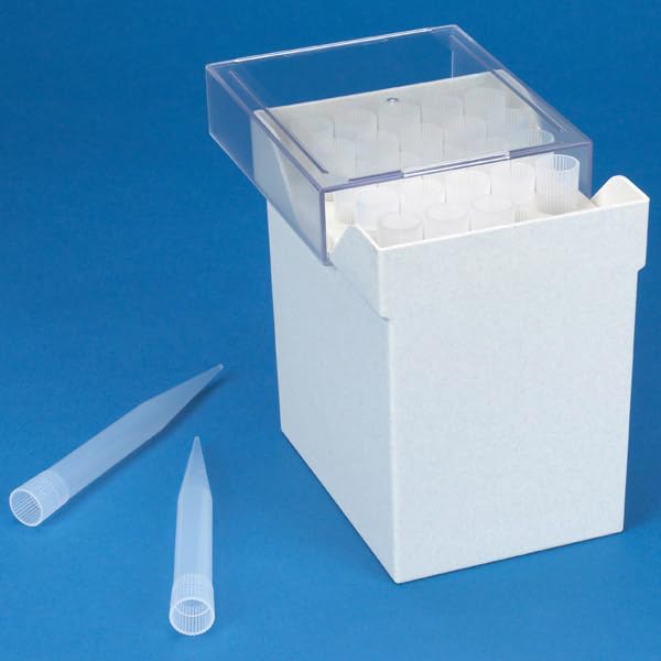 Globe Scientific 151250R Polypropylene Pipette Tip for Finn Pipette, Brand, Gilson, Socorex and Lab System, Natural, 1000 µL-10, 000 µL Graduation (Pack of 100)