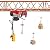 220lbs Electric Hoist, Auto Lifting Hoist 110V Electric Crane with Wired Remote Control & Single/Double Slings Garage Ceiling Pulley Winch w/Emergency Stop Switch