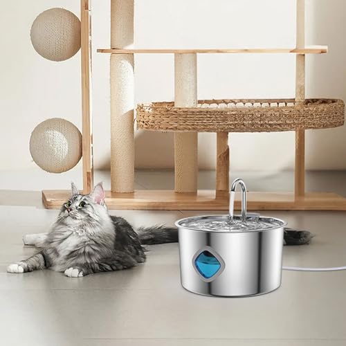 Fuente automática para gatos y perros acero inoxidable 3.2L miniatura 6