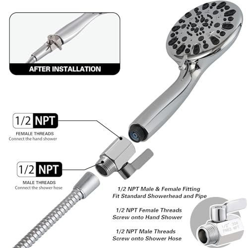 Carvedexquisitely Shower Head Shut Off Valve,304 Stainless Steel 1/2 Inch Mini Ball Valve Npt Thread,Shower Head Flow Control Valve thumb #2