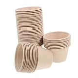 PRETYZOOM 50piezas Tazón De Papel Para Taza De De Pulpa De Unidades Para Fiestas y Postres De Yogur Desechables Sostenibles y Prácticas Para Helados