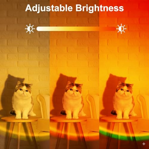CORATED 16 Farben Sonnenuntergang Lampe, LED Projektor RGB-Lampe mit Stativ und Fernbedienung, 360 ° Drehbares Romantisches Vision-Stimmungslicht, Geeignet für Fotografie, Selfie, Wohnzimmerdekoration