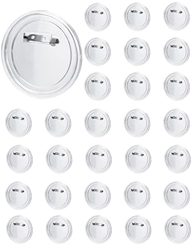 QWORK® 30 Piezas Chapas Personalizadas con Alfiler - 60mm - Chapas Transparentes de Acrílico para Actividades de Bricolaje