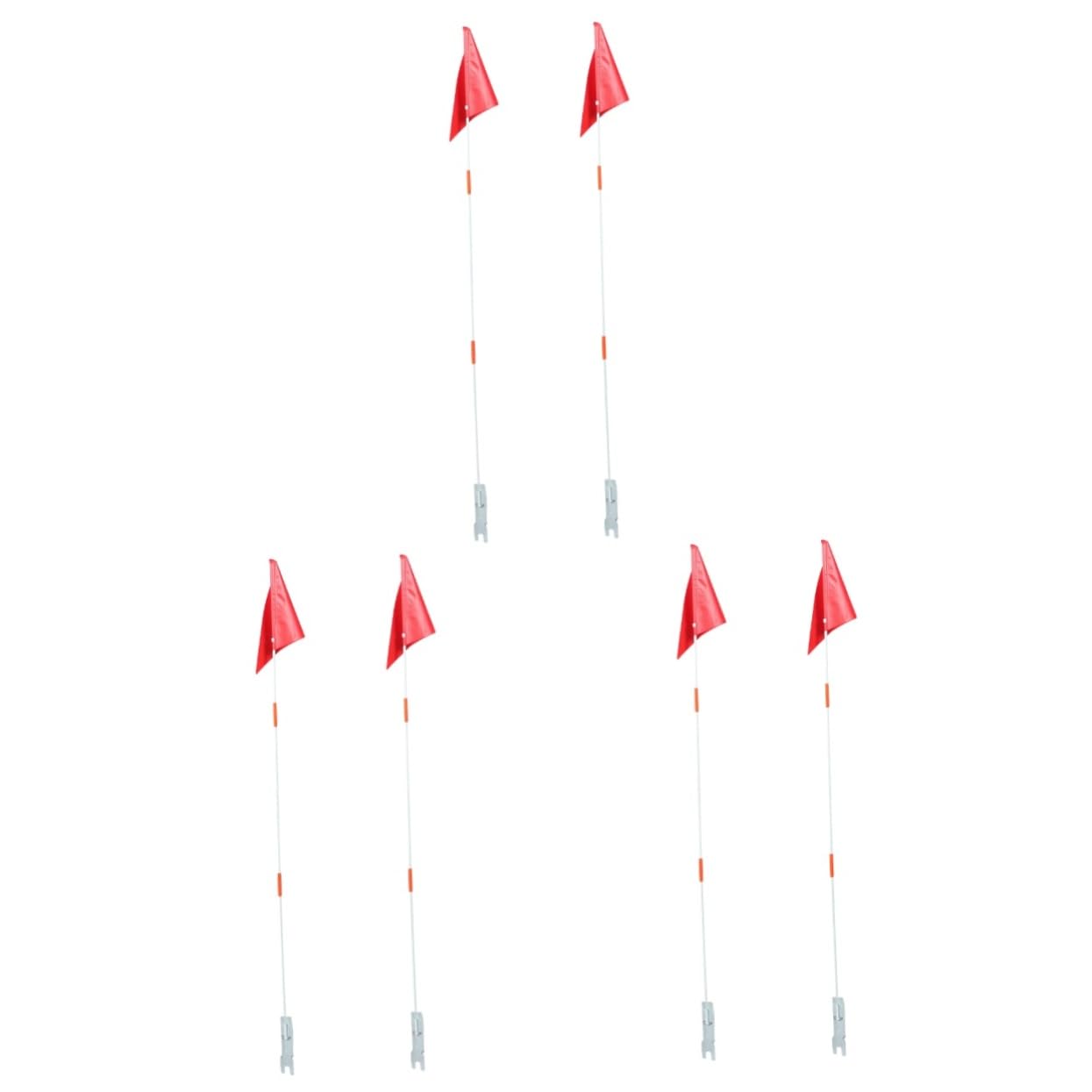 Happyyami 6stücke Fahrrad Sicherheitsflagge Mit Fiberglas-Stange Tragbare Warnflagge Für Kinderfahrräder Leuchtende Dreiecksflagge Für Sichtbarkeit Und Schutz Im Straßenverkehr