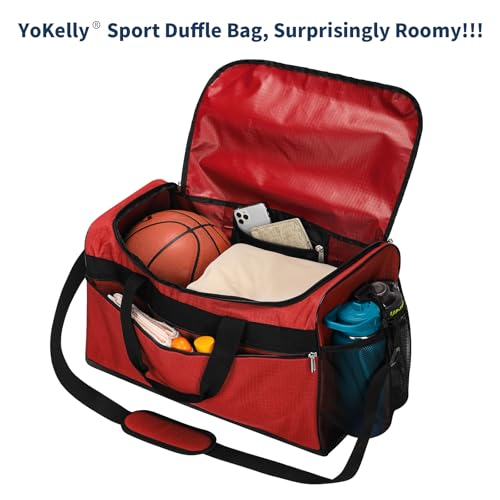 Image of 20 inch Sport Duffle Bag for Men, Red | 40L Gym Bag, Weekender Duffel Bag, Travel