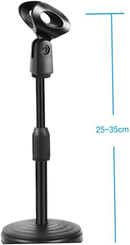 Miniatura 2 de Zerodeko Soporte de micrófono de escritorio de 2 piezas, base pesada de alta resistencia, soporte de montaje de mesa para micrófono, uso portátil