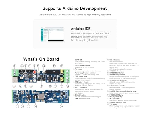 waveshare Industrial ESP32-S3 Control Board, Onboard RS485 and CAN Interfaces for Connecting External RS485 and CAN Devices, Support 2.4GHz Wi-Fi/Bluetooth 5, Built-in Multiple Protection Circuits by waveshare - Used condition - Image 6