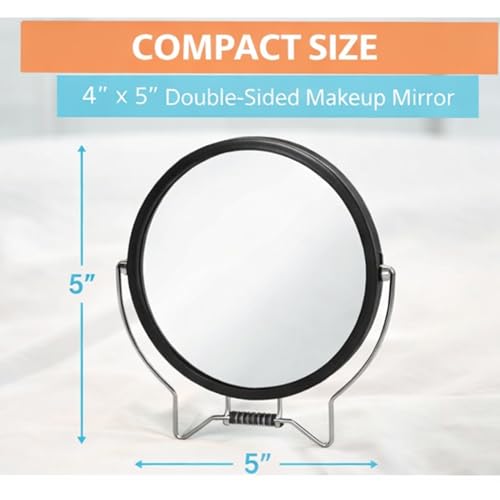 Espejo de maquillaje doble cara con base, 5 x 4 pulgadas miniatura 4