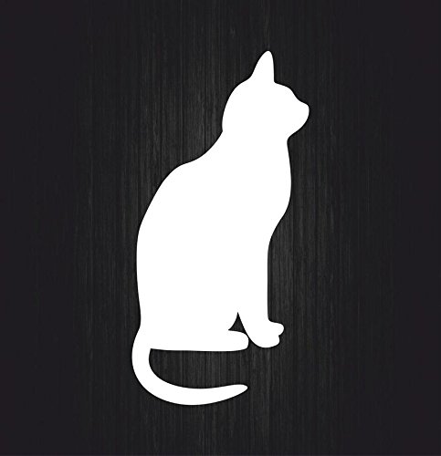 Akachafactory Autocollant Sticker Laptop Voiture Moto Chat Deco Enfant Blanc Animaux