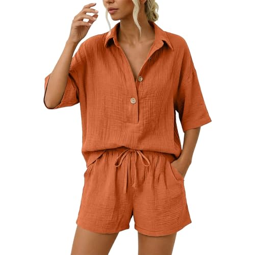 Ensemble deux pièces femme lin coton idéal pour vos vacances à la mer et journées lounge