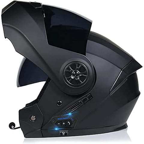 STRTG Bluetooth Helmet Flip Up Rainproof Full Face Double Visor Modular Front Motorcycle MTB Helmet ECE/DOT Built-In Speaker Headset Microphone for Automatic Answering A,XL Cover