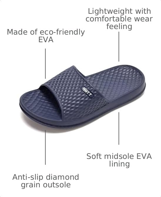 Image of Hasina Women's Shower Sandals Bathroom Slippers Non-Slip Indoor Home House Beach Shoes