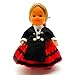 Folk Artesanía Muñeca Regional colección de 15 cm con Vestido típico Montañesa Cantabria España.