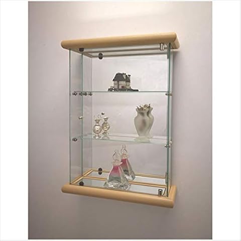 VMBR1T Wall Glass Display Cabinet in White Oak Cover