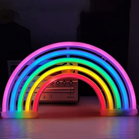 Amzeeniu Letrero de luz de Neón Rainbow Cover