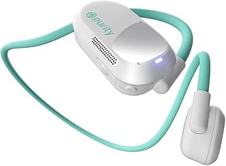 Purity Air Open Ear Headphones - True Air Conduction Wireless Bluetooth Open Ear Earbuds with Dual Mic for iPhone/Android - Secured Long Wearing Comfort, Sports Sweat Resistant (White/Turquoise)