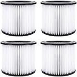 90398 Filter Replacement for Shop-Vac 90398, 903-98, 9039800, 903-98-00 Type AA Wet/Dry Vacuum Cartridge Filter - Pack of 4