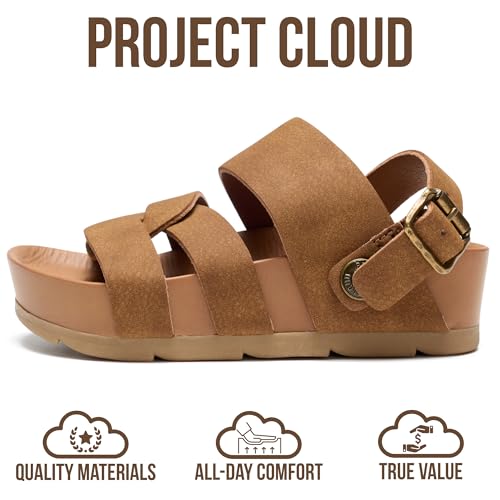 Image of Project Cloud Kids Sandals for Girls - Girls Sandals with Adjustable Buckle Closure, Comfortable Plush & Soft Insole w /Wedge Design Non-Slip Outsole