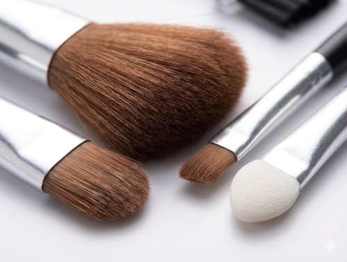 Image of ELEGAR Colorful Fish Tail Handle Makeup Brush Set - Foundation, Eyebrow, Eyeliner, Blush, and Concealer Brushes - Cute Christmas Stocking Stuffers and Gifts for Girls (5 pcs makeup kit)