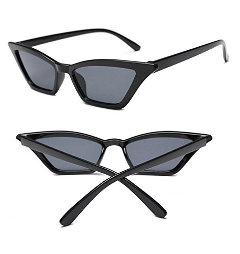Image of W&Y YING Small Cat Eye Sunglasses for Men and Women Skinny Retro Frame Y2K Shades Trendy Fun Fashion Glasses