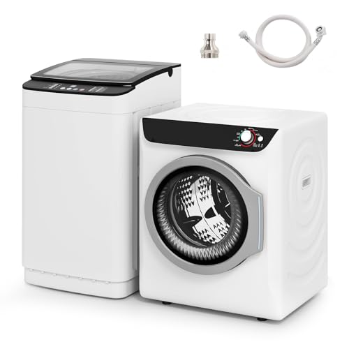 Portable Washer and Dryer Combo Set, 28Lbs Full-Automatic Washing Machine and 2.6 Cu.Ft Portable Clothes Dryer with 10 Wash Programs, 6 Dry Modes, Compact Washer and Dryer for Apt, Dorm, Home