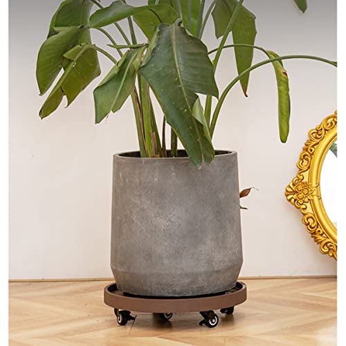 Support à roulettes pour plantes freins intégrés base grise de 41,9 cm stable - 3