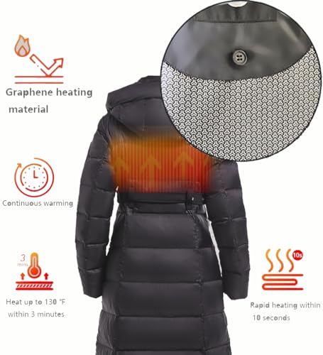 Women's Winter Full Length 800 Fill Duck Down Coat,Plus Size Long Puffer Jacket Parka for Ladies,Hooded,Thickened4