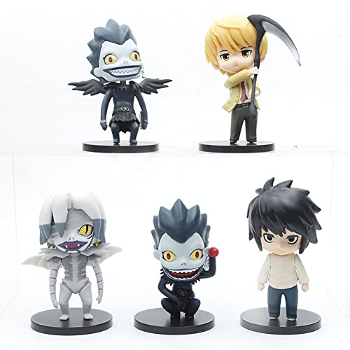 Tongyundacheng Juego de 5 figuras de Death Note de 10 cm de Ryuuku L Yagami, colección de figuras de personajes de anime, adornos para el hogar