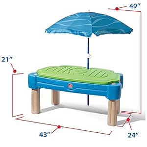 Step2 cascading cove sand and water table kids activity sensory playset comes with umbrella summer outdoor toys 7 piece toy accessories for toddlers 15 years old  urban country home decor