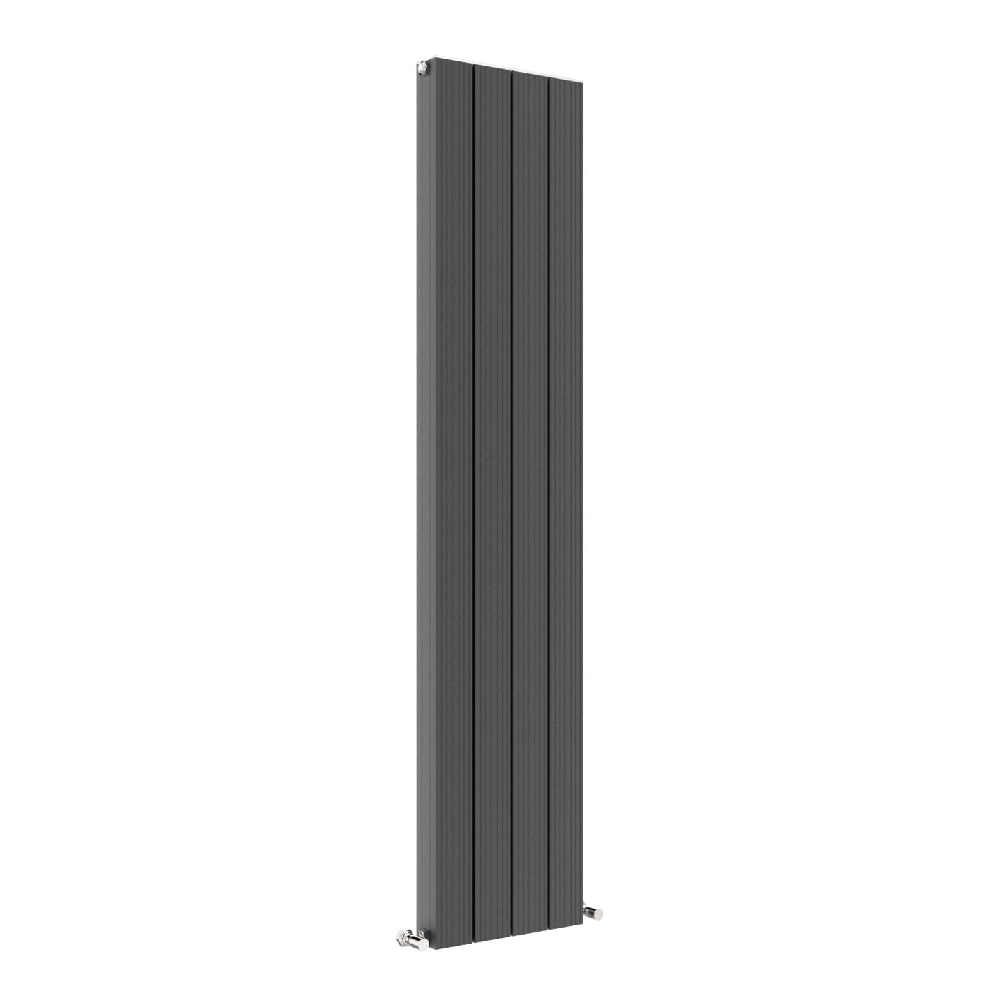 Sovereign Anthracite Aluminium Designer Radiators Central Heating Heater Vertical Double Panel - 375 x 1800mm