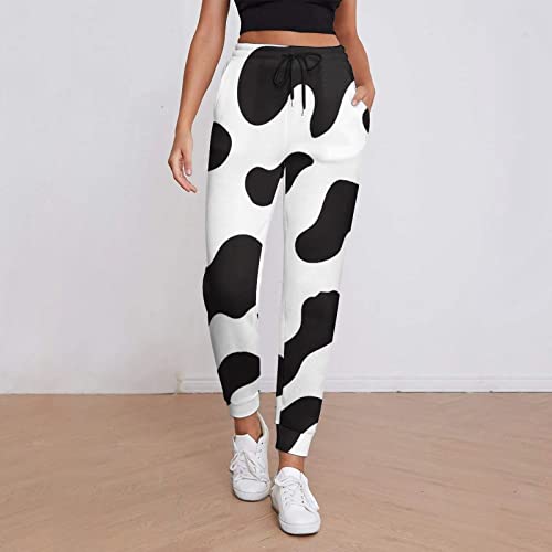 TAIZIYEAH Cow Print Black and White Color Matching Flare Dress for Women Summer Top2