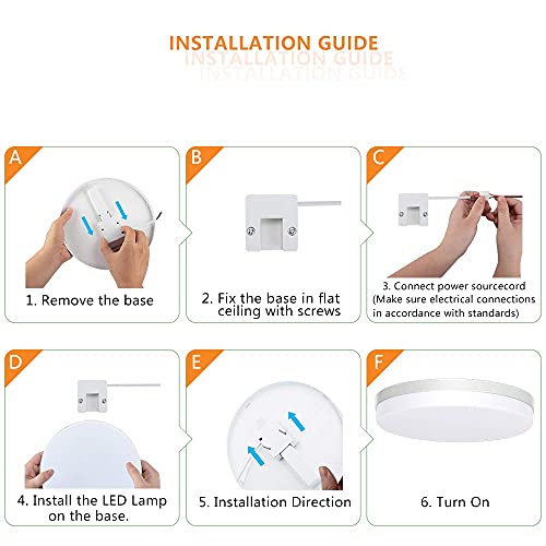 Ouyulong Led Flush Mount Ceiling Light 36W 3240Lm 6500K 9 Inch Round Non-Dimmable Ceiling Light Fixture For Kitchen, Bedroom, Living Room, Hallway, Utility Laundry Closet Room And Office Cool White #TOP7