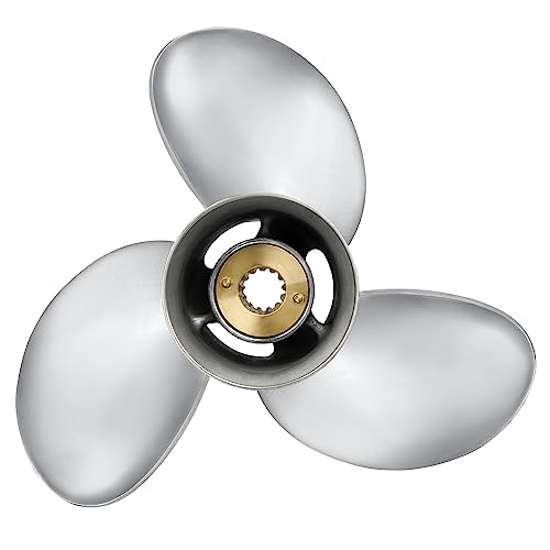Image of OEM Grade 3-Blades Merucury Stainless Steel Propeller for Boat Outboard Engines for Mercury 40HP 50HP 60HP with 3-1 /4 inch Gearcase