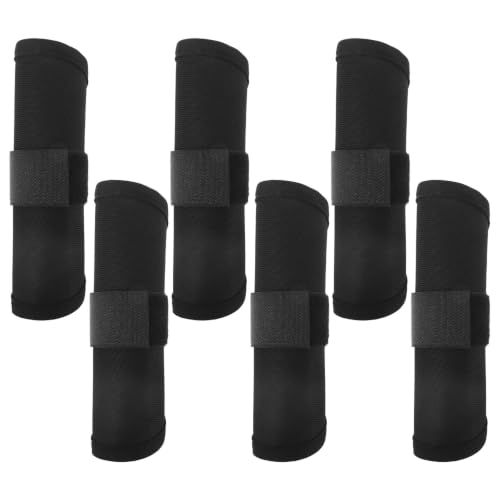 TOYANDONA 6pcs Fishing Lure Sleeve Lure Guard Wrap Black Nylon Protective Cover and Fishing Rods Trips